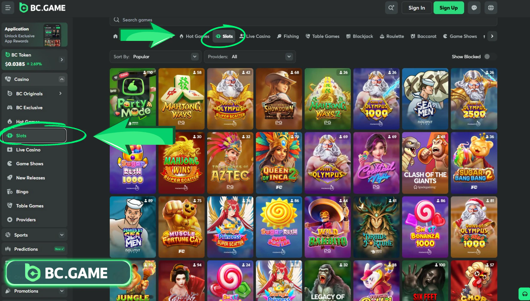 Categories of Slots on the Platform BC Game  for Indonesia