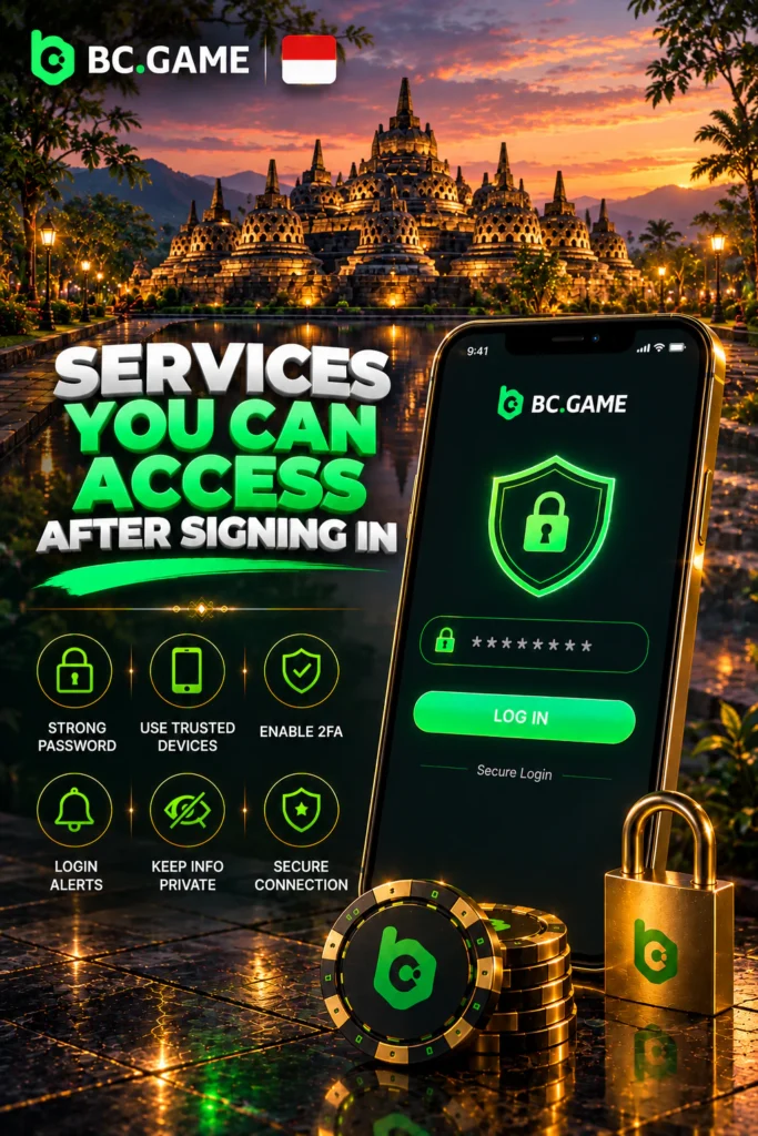Services available after logging in in Indonesia