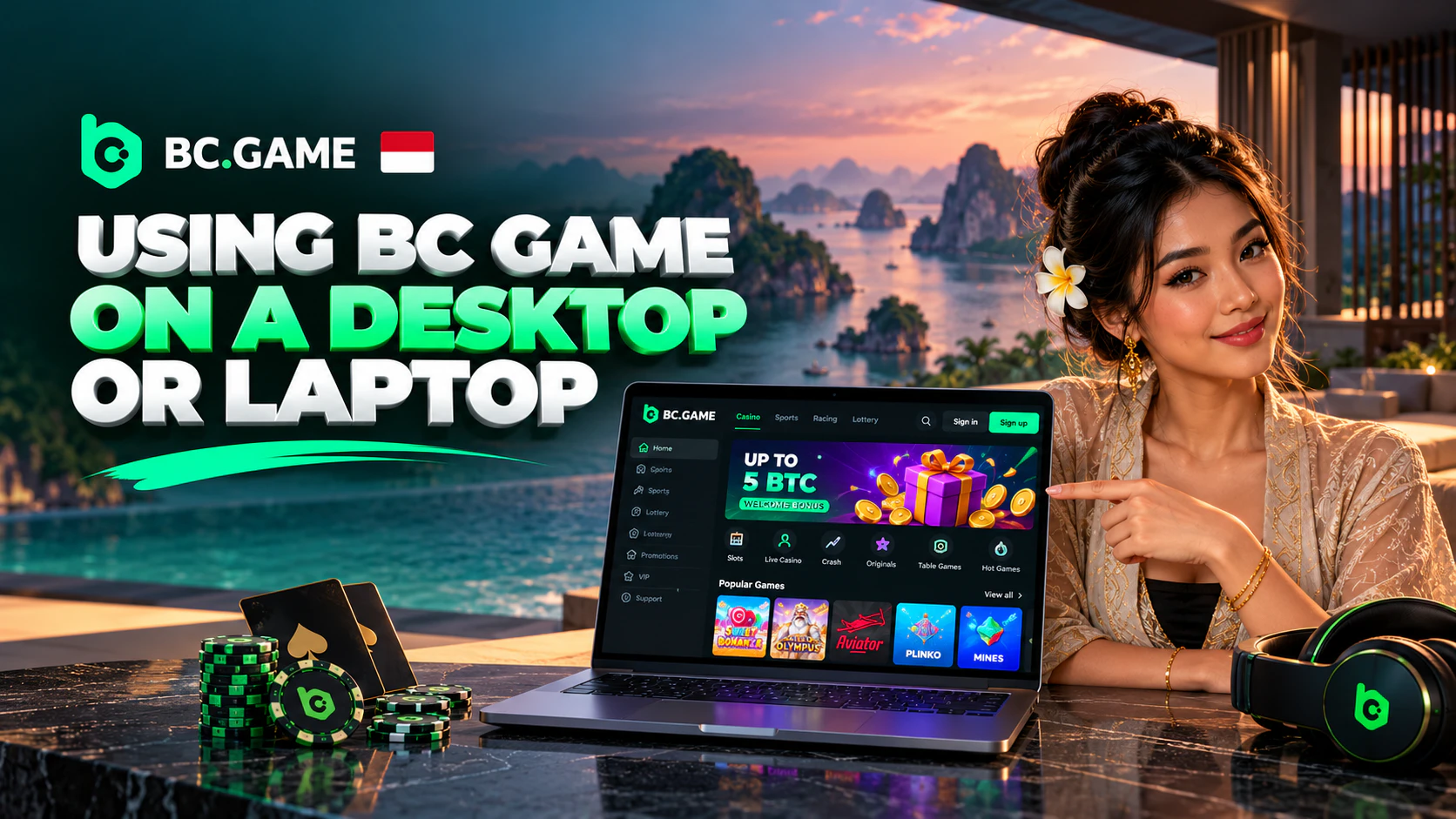 Using BC Game on a Desktop or Laptop in Indonesia
